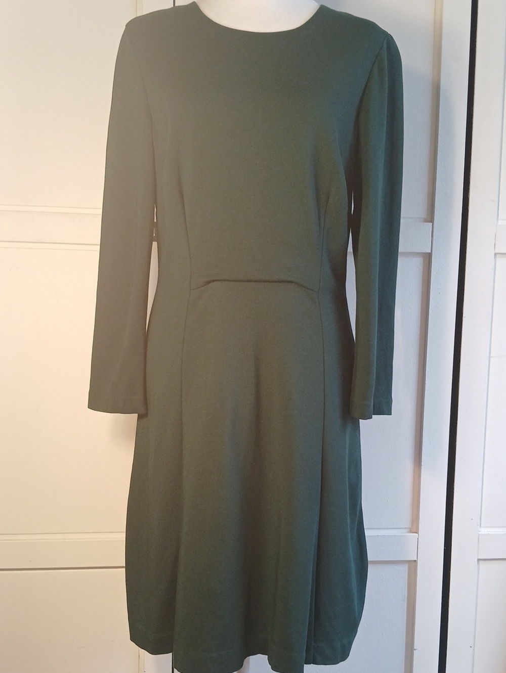 TRINA TURK Classic Long-Sleeve Green A-Line Dress